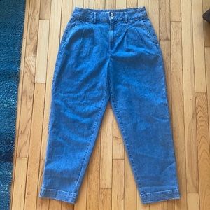 NWT Madewell Pleated Taper Wide-Leg Jeans - Size 4